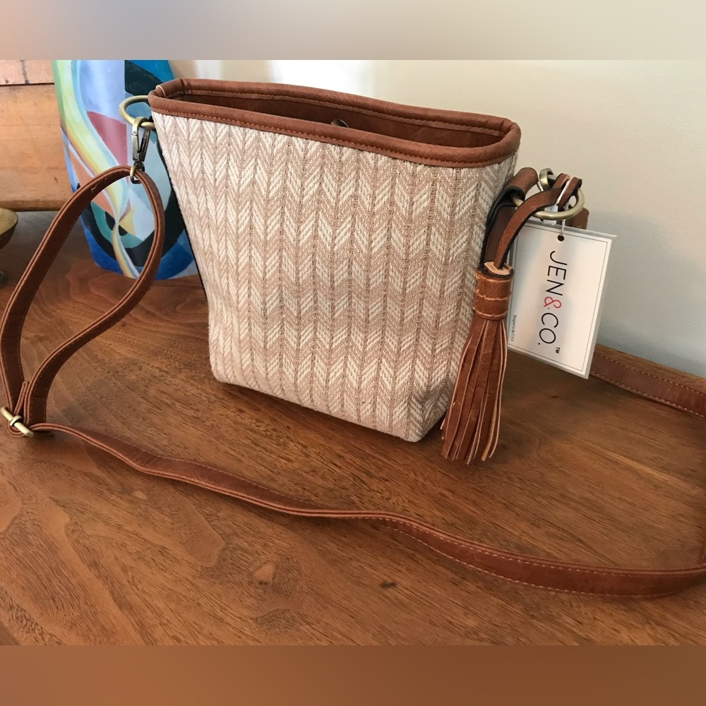 Herringbone patterned summer purse NWT